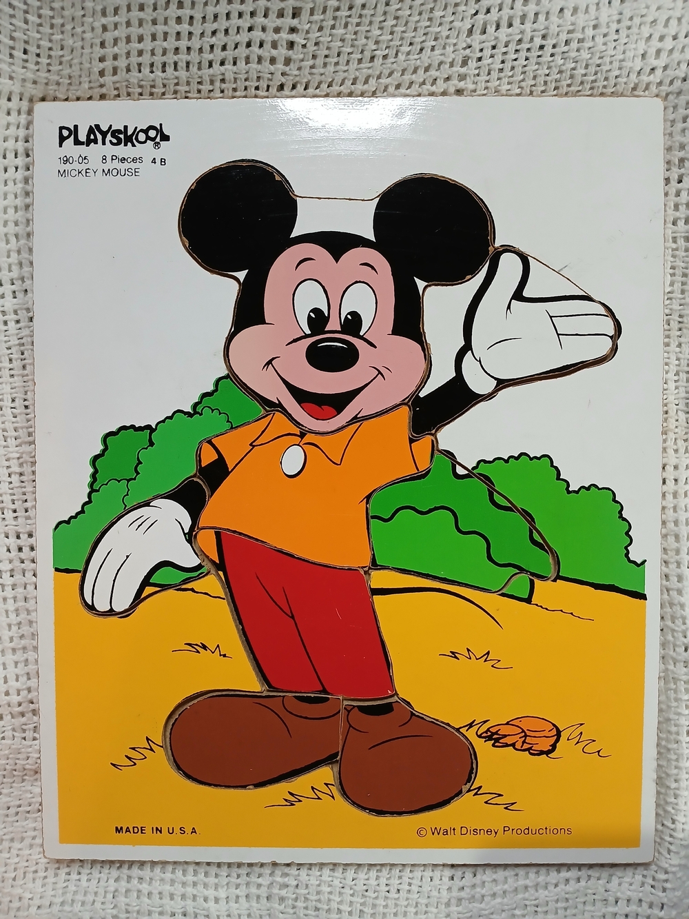 Vintage Wooden PlaySkool Mickey Mouse Puzzle. Made In USA